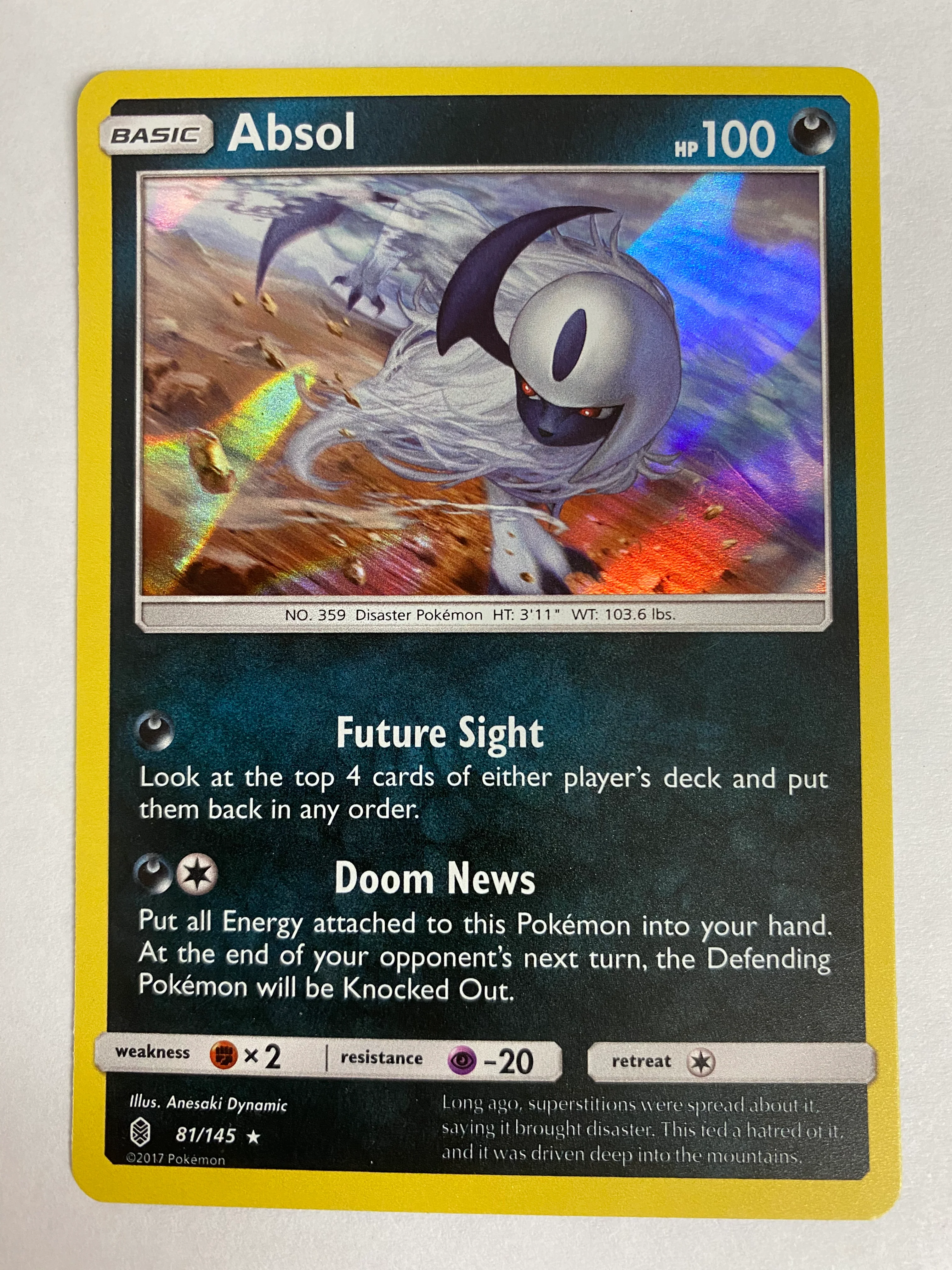 Absol 81/145  Holo Pokemon Card Near Mint