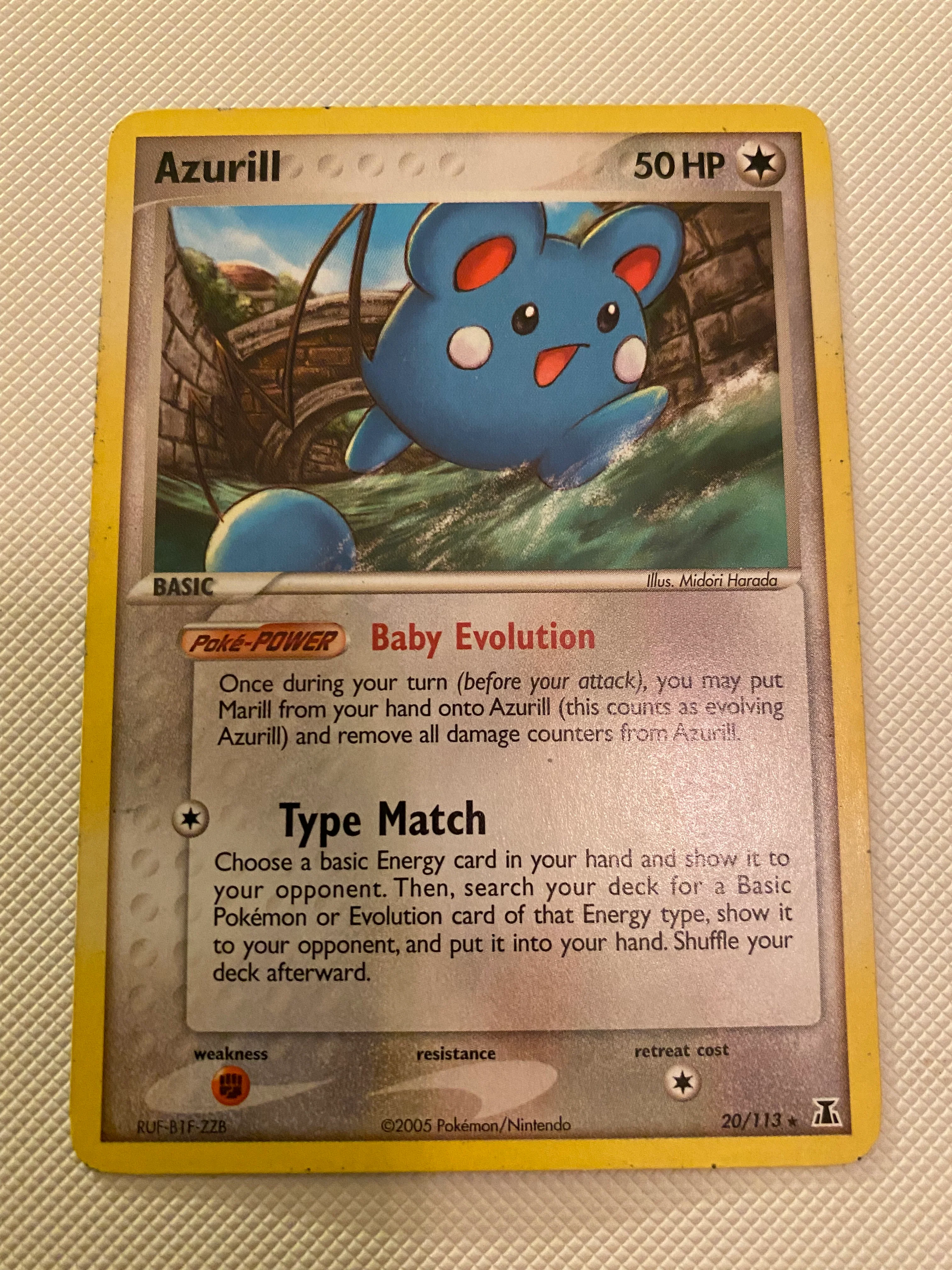 Azurill 20/113 Rare Delta Species Pokemon Card Near Mint