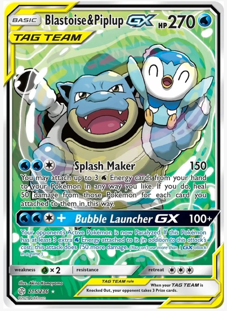 Blastoise & Piplup GX (Alternate Full Art) - SM - Cosmic Eclipse (SM12)