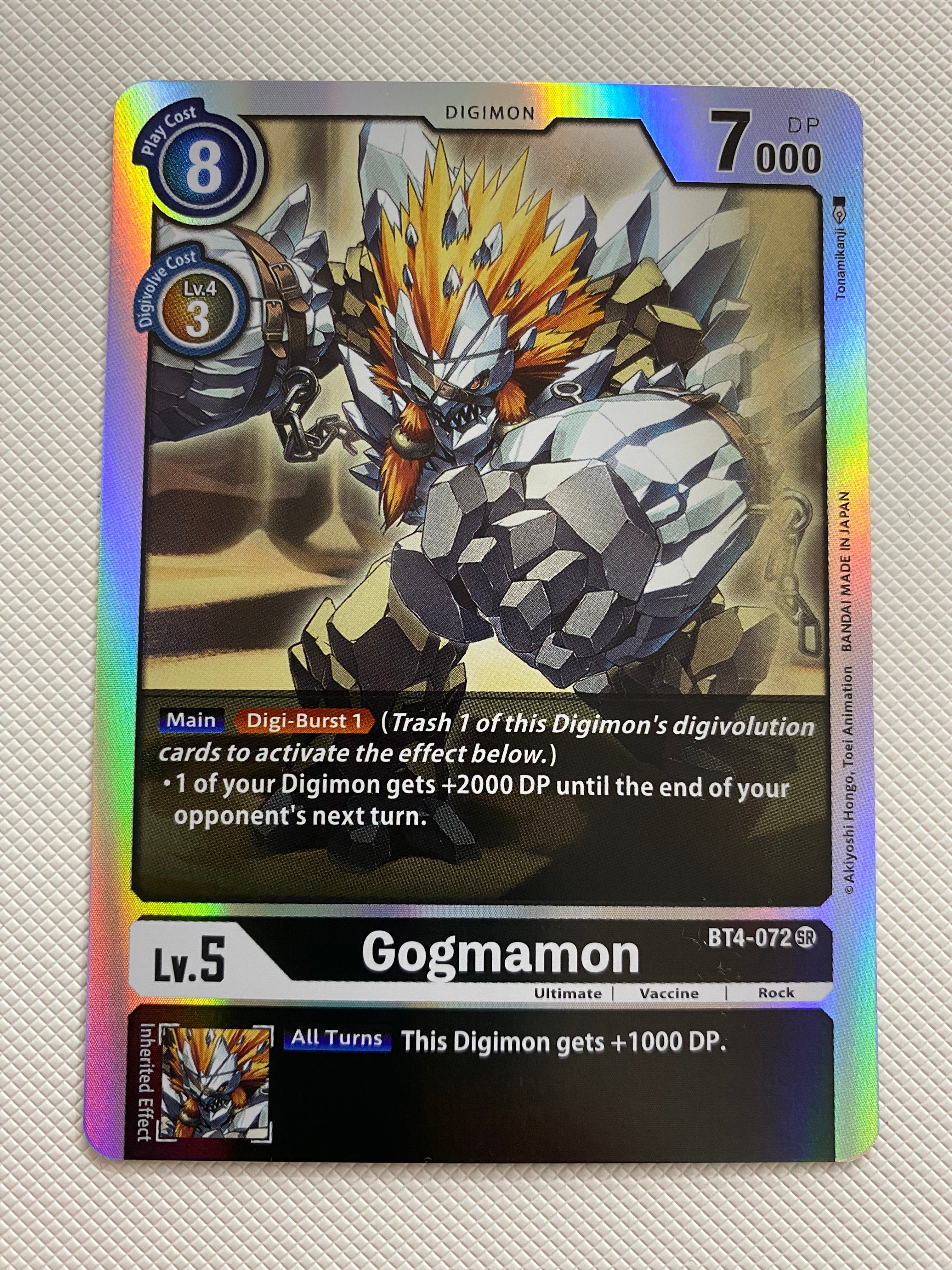 Digimon TCG  Gogmamon BT4-072 Holo Rare Naer Mint