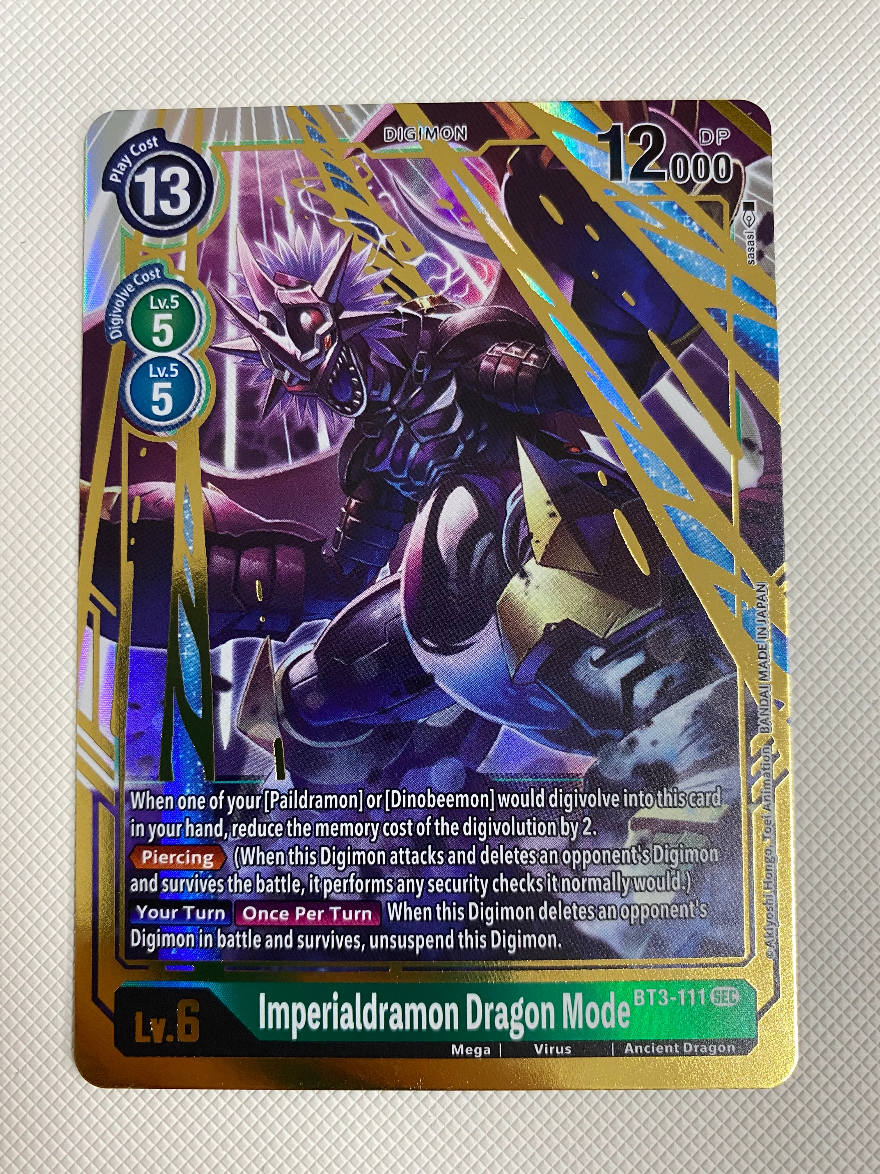 Digimon Imperialdramon Dragon Mode  BT3-111 Holo Near Mint