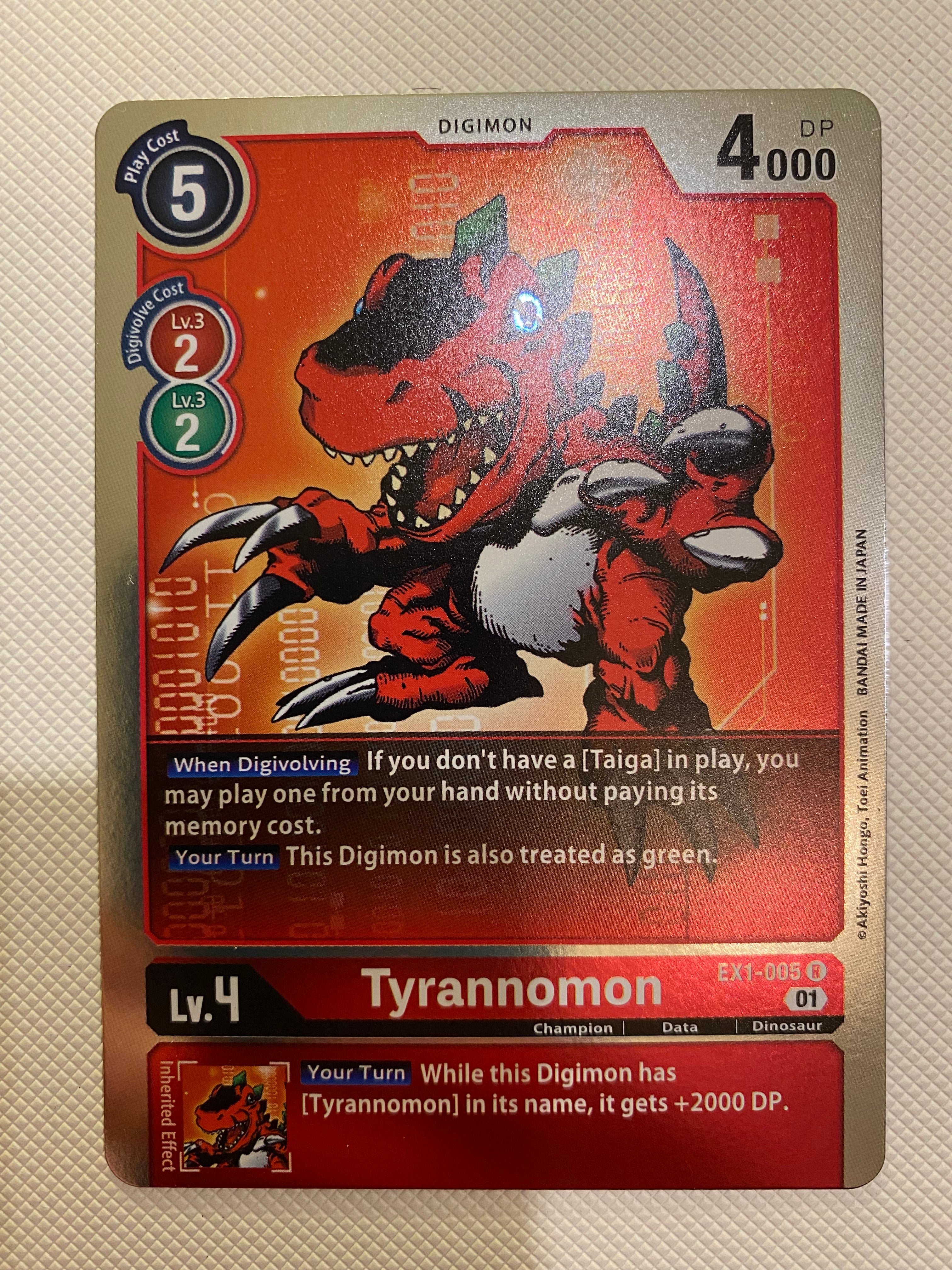 Digimon TCG Classic  Tyrannomon EX1-005 Rare Naer Mint