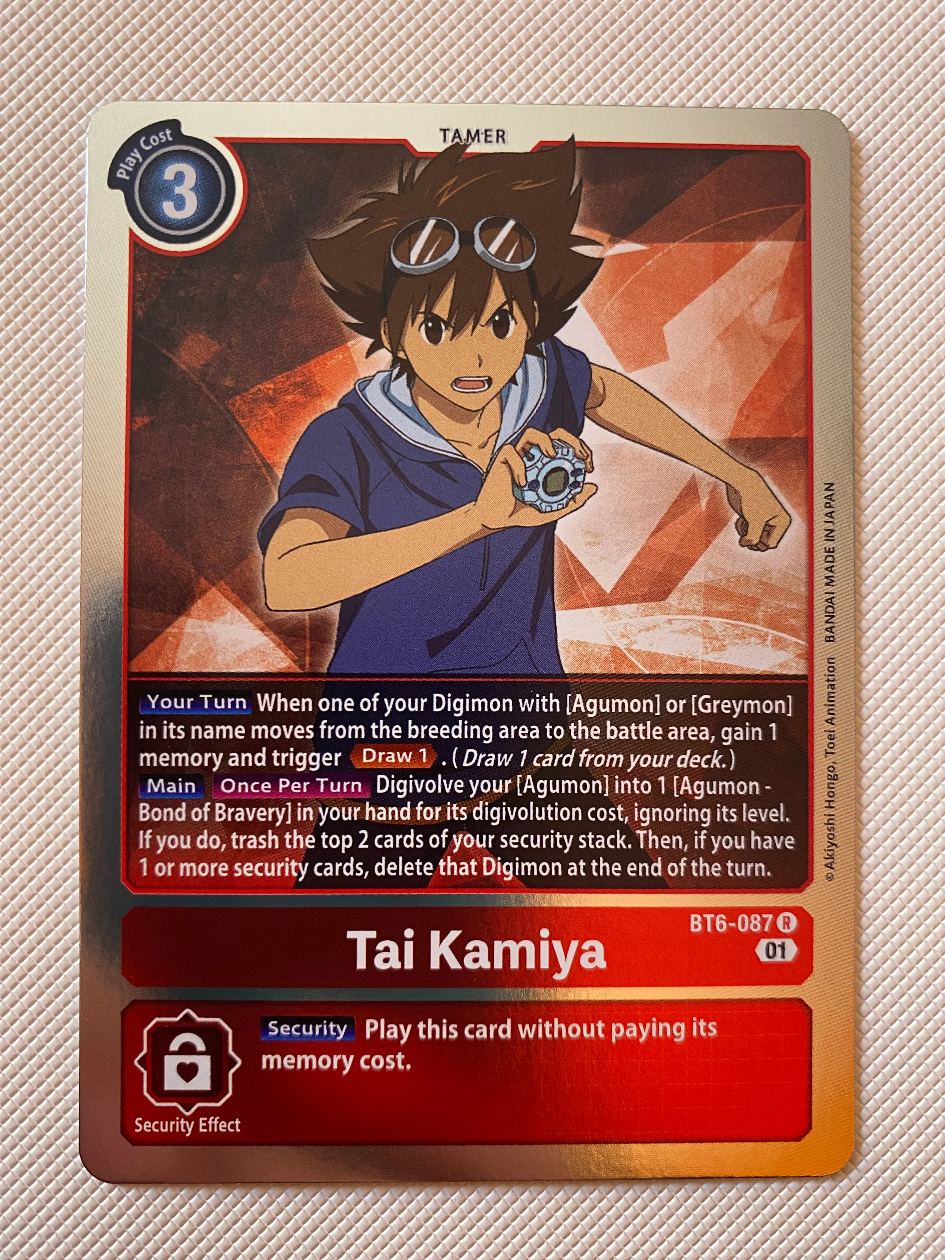 Digimon TCG Tai Kamiya - BT6-087 Rare Near Mint