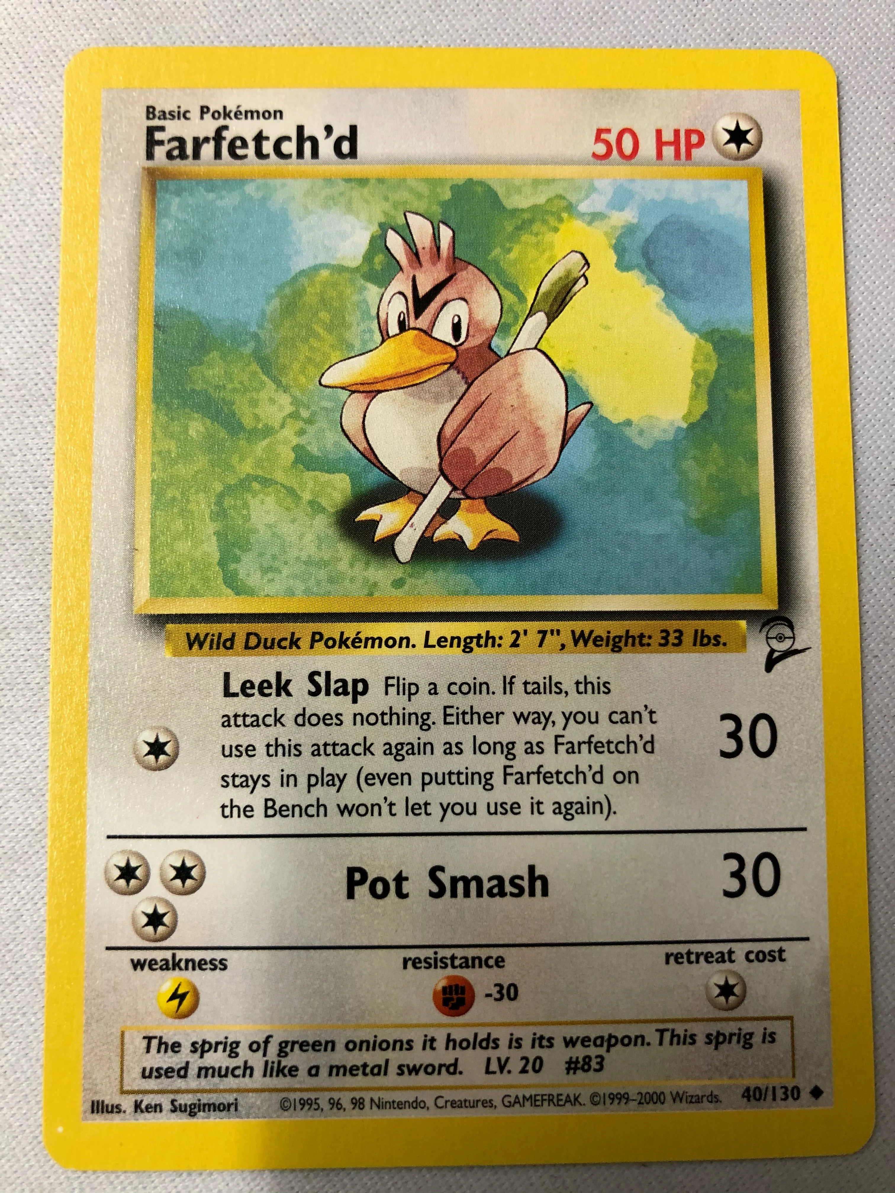 Farfetch'd 40/130 Base Set 2 Unlimited Edition Uncommon Near Mint