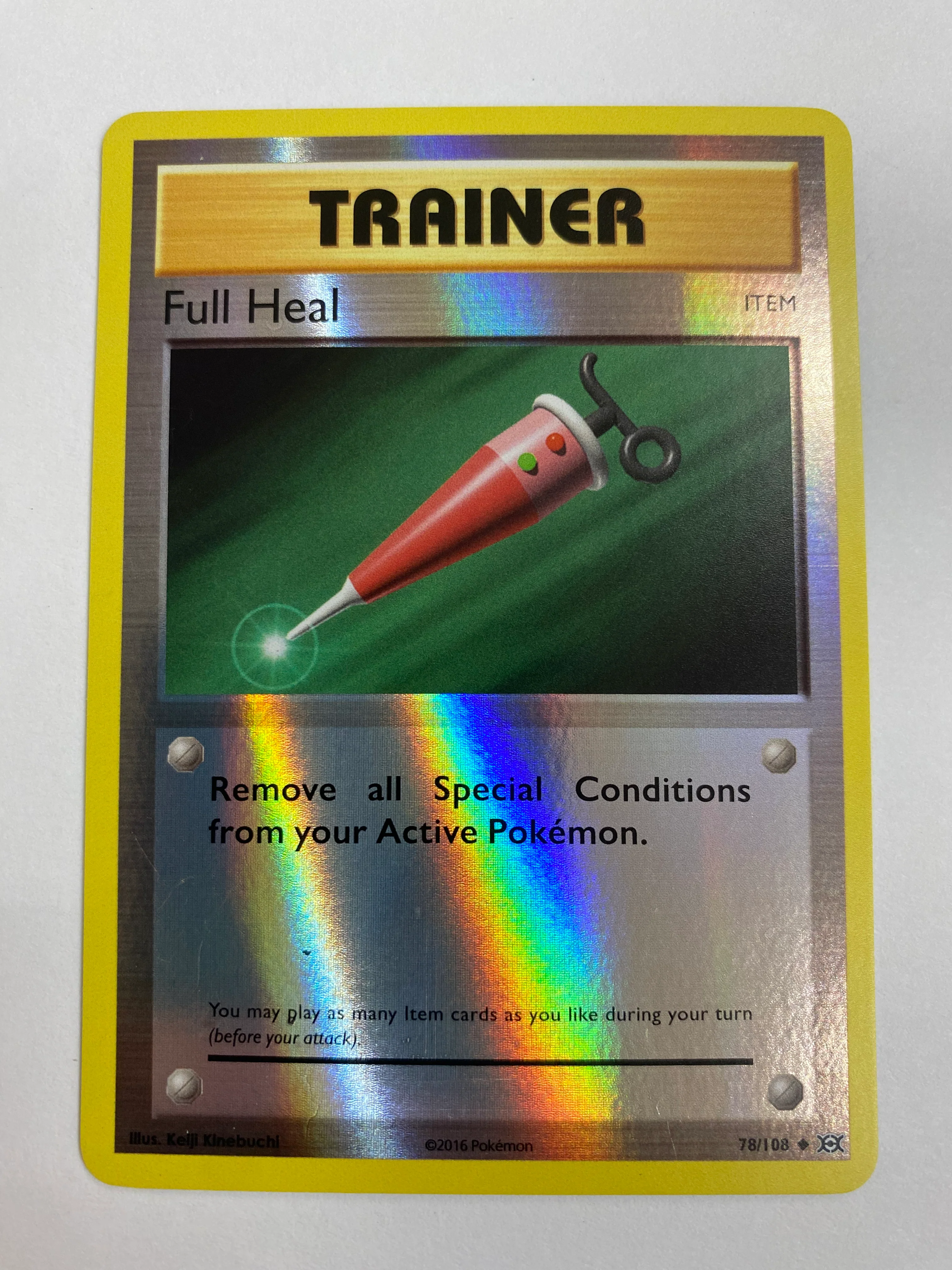 Full Heal 78/108 Reverse Holo  Pokemon  Card Naer Mint