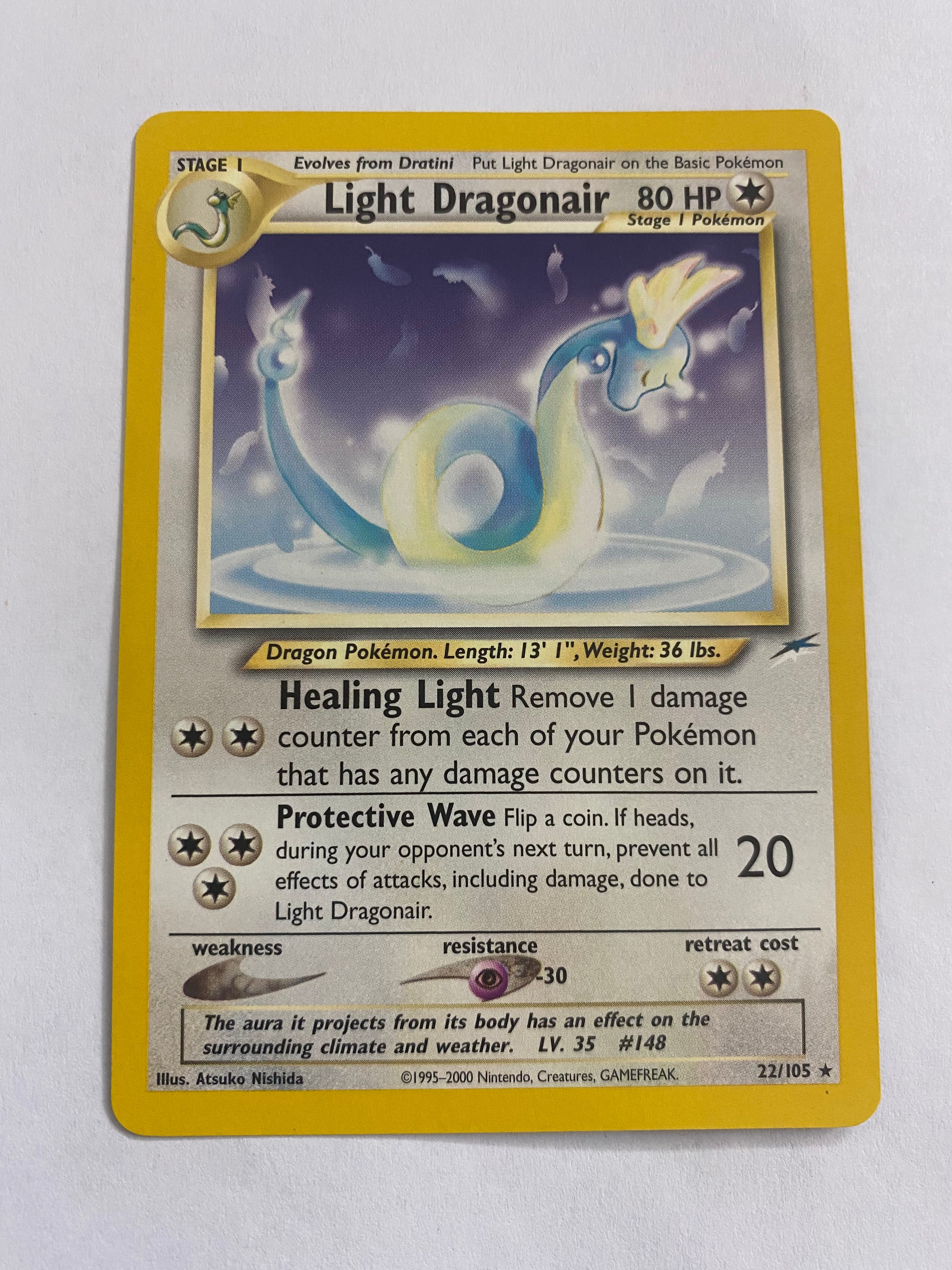 Light Dragonair 22/105  Non-Holo Vintage Pokemon Card  NM