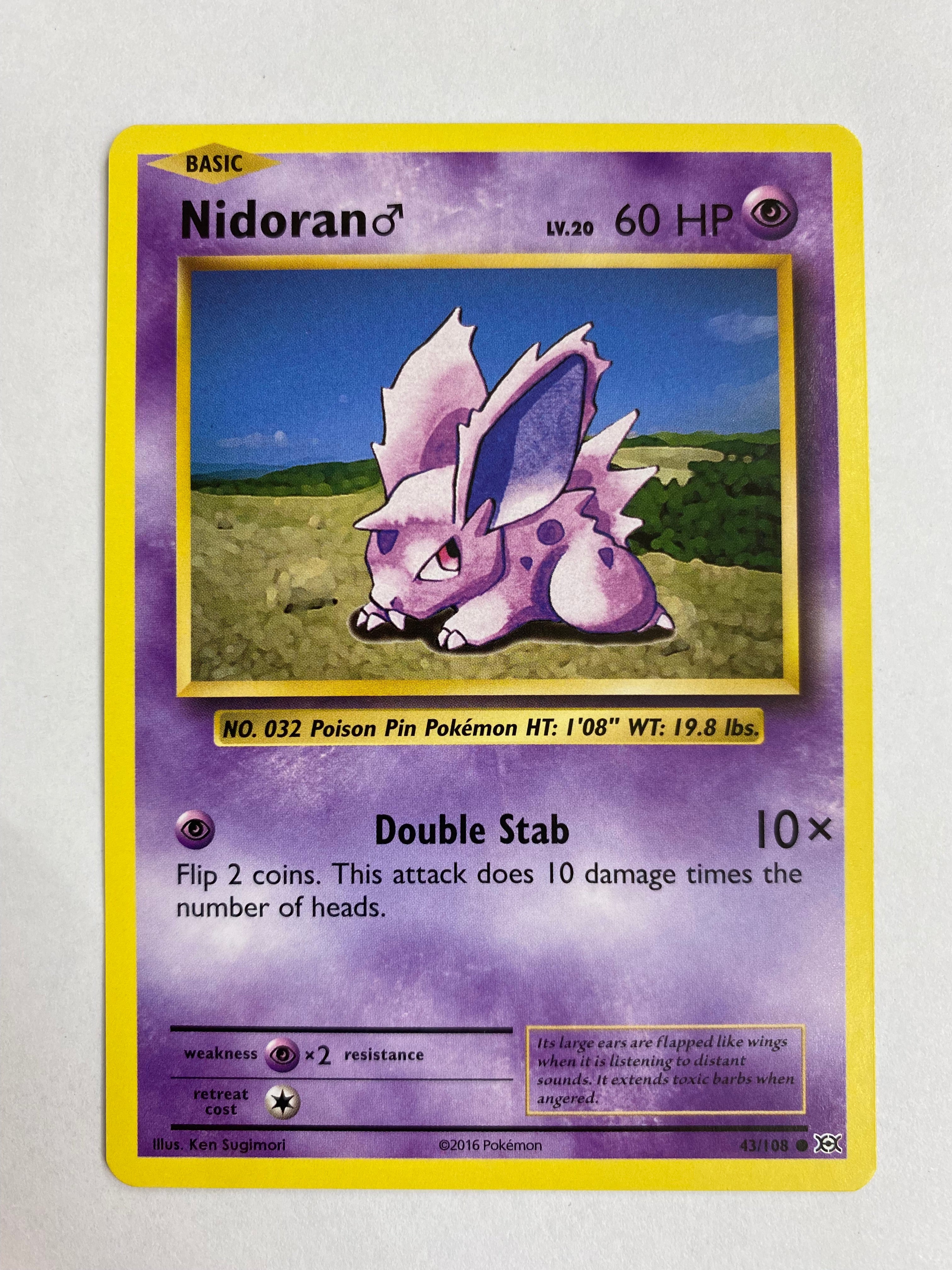 Nidoran 43/108 Pokemon Card XY Evolutions Common NM