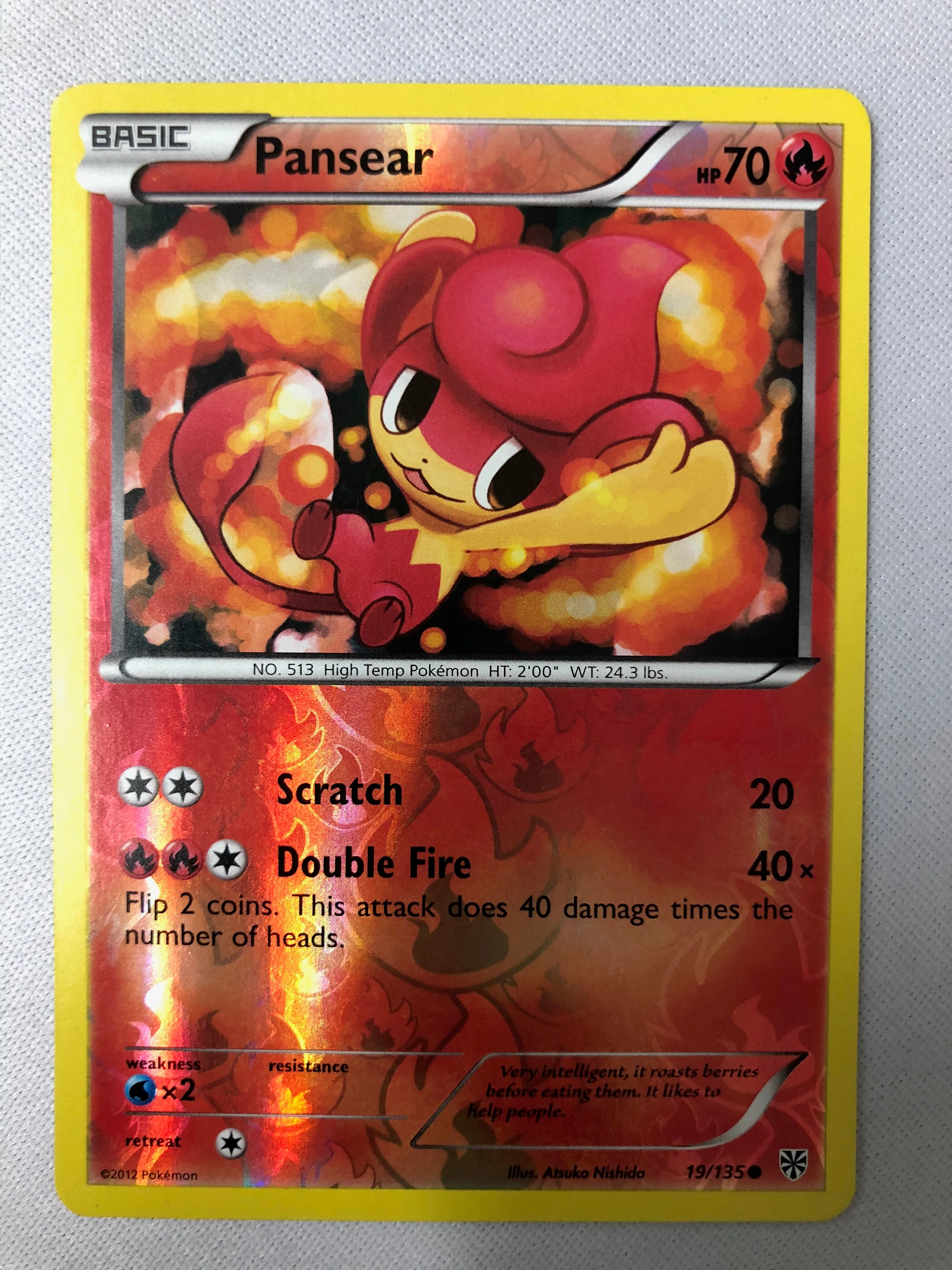 Pansear 19/135 Plasma Storm Common Reverse Holo Pokemon Card NM