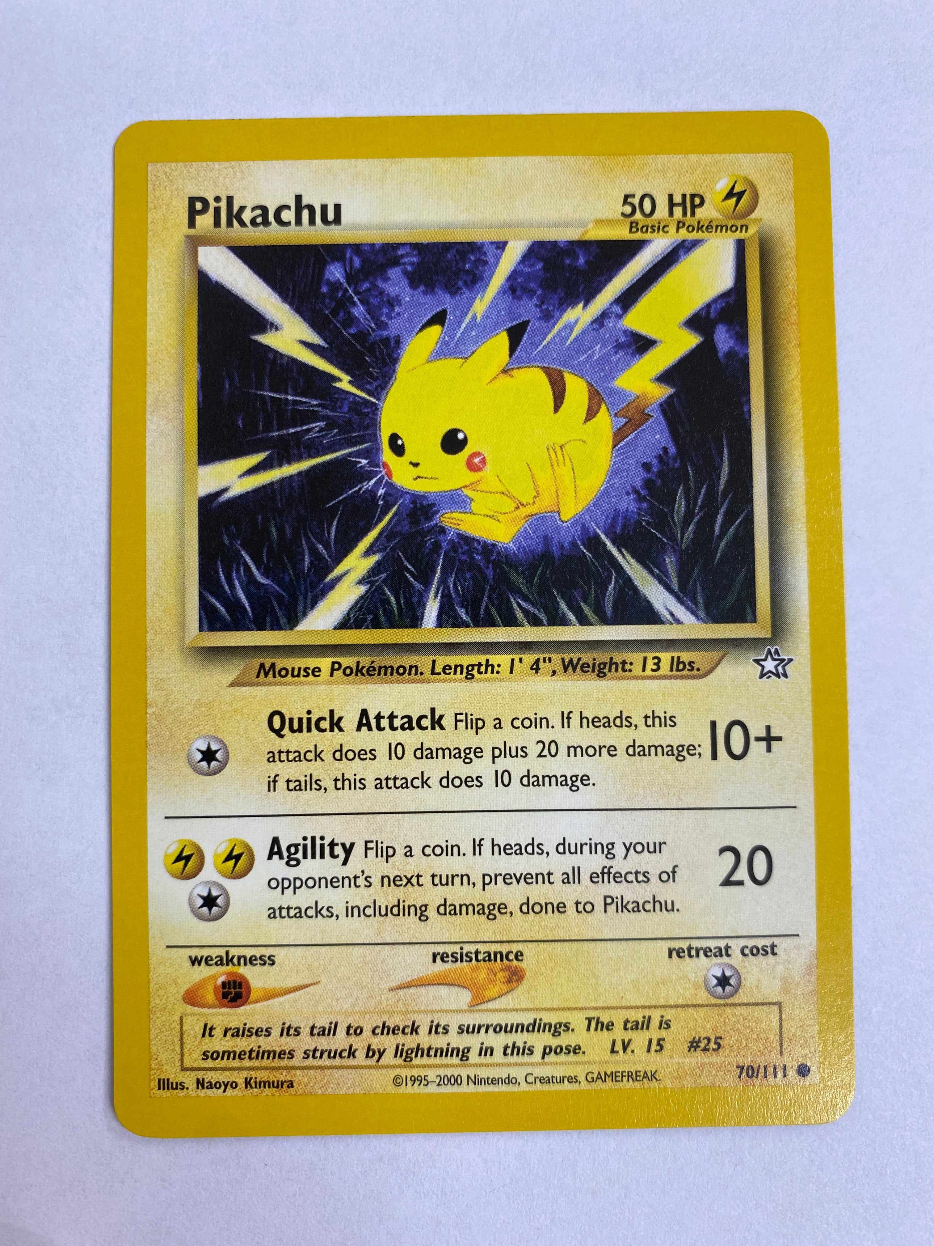 Pikachu 70/111 Pokemon Card  Genesis  Common Near Mint