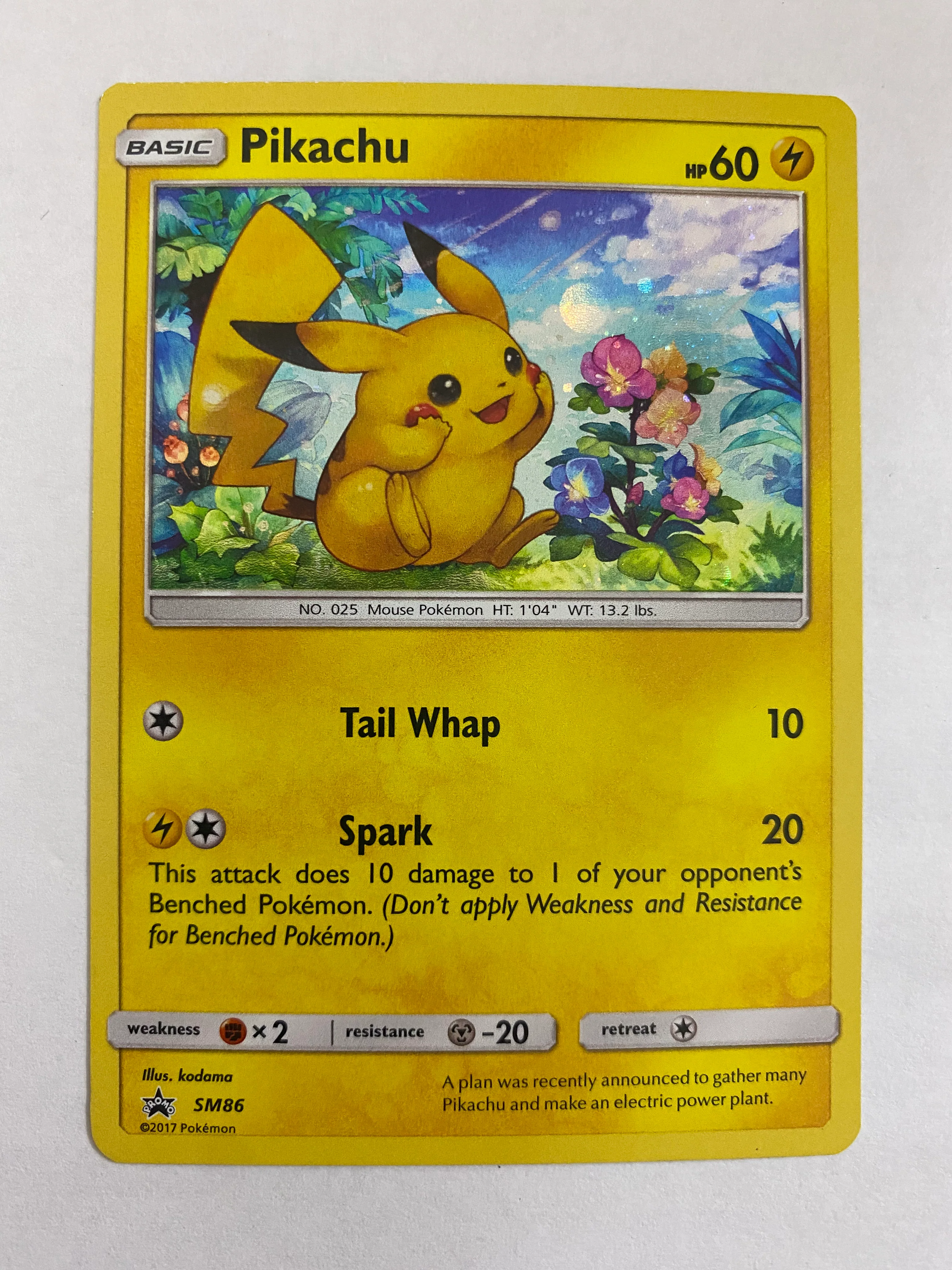Pikachu SM86  Black Star Holo Sun & Moon Pokemon Card Naer Mint - Image 2