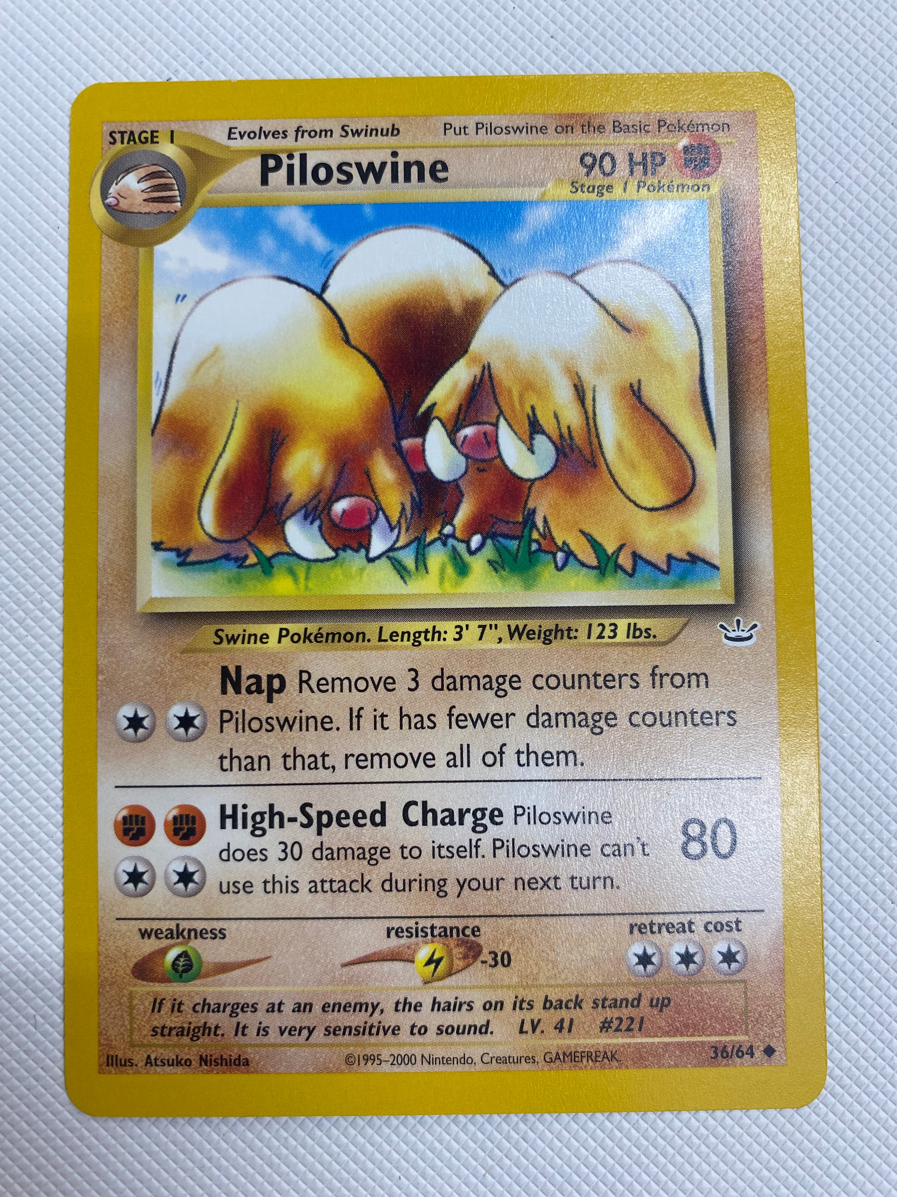Piloswine 36/64 Neo Revelation Pokemon Card Naer Mint