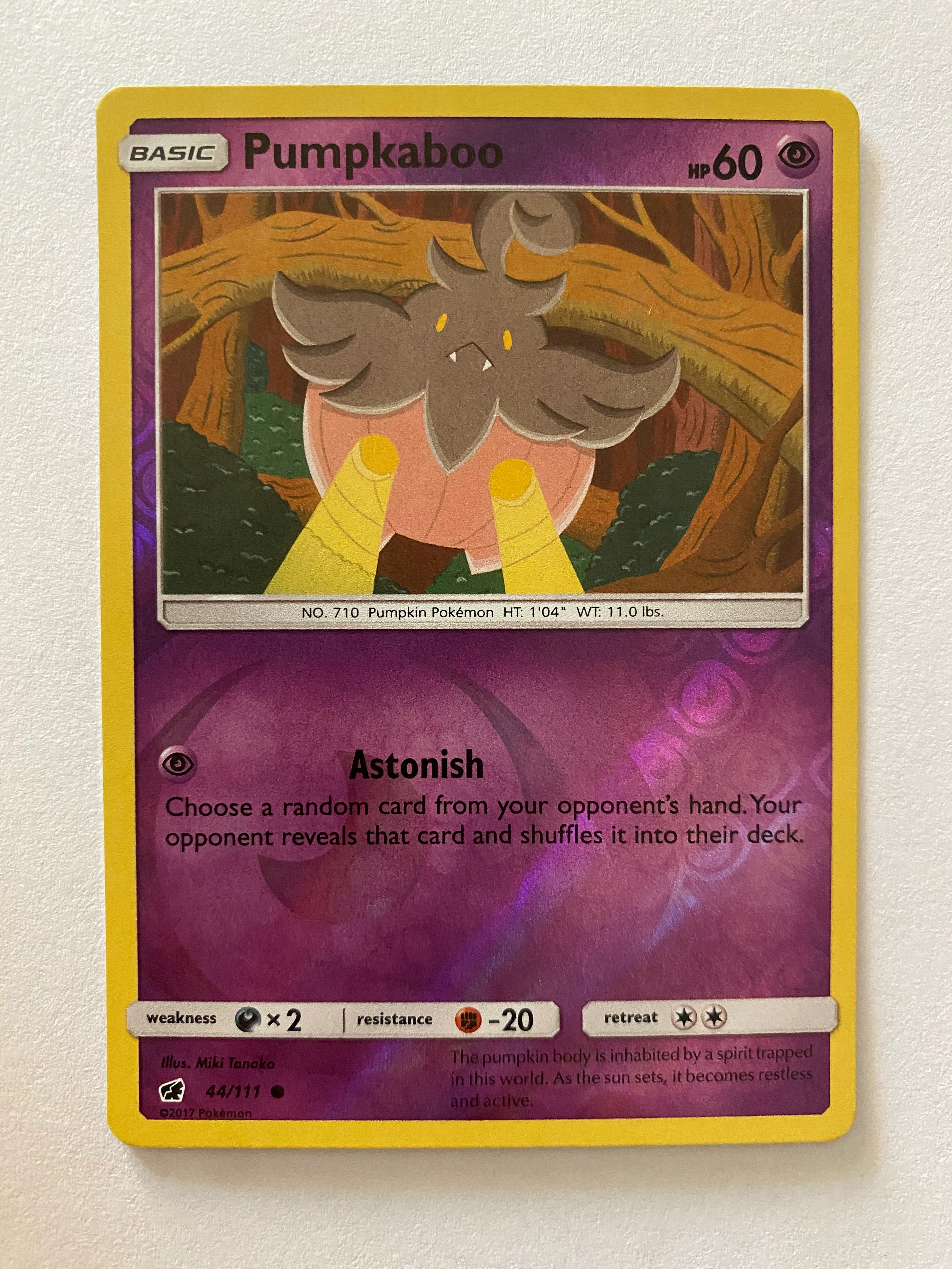 Pumpkaboo 44/111  Reverse Holo Pokemon Card NM