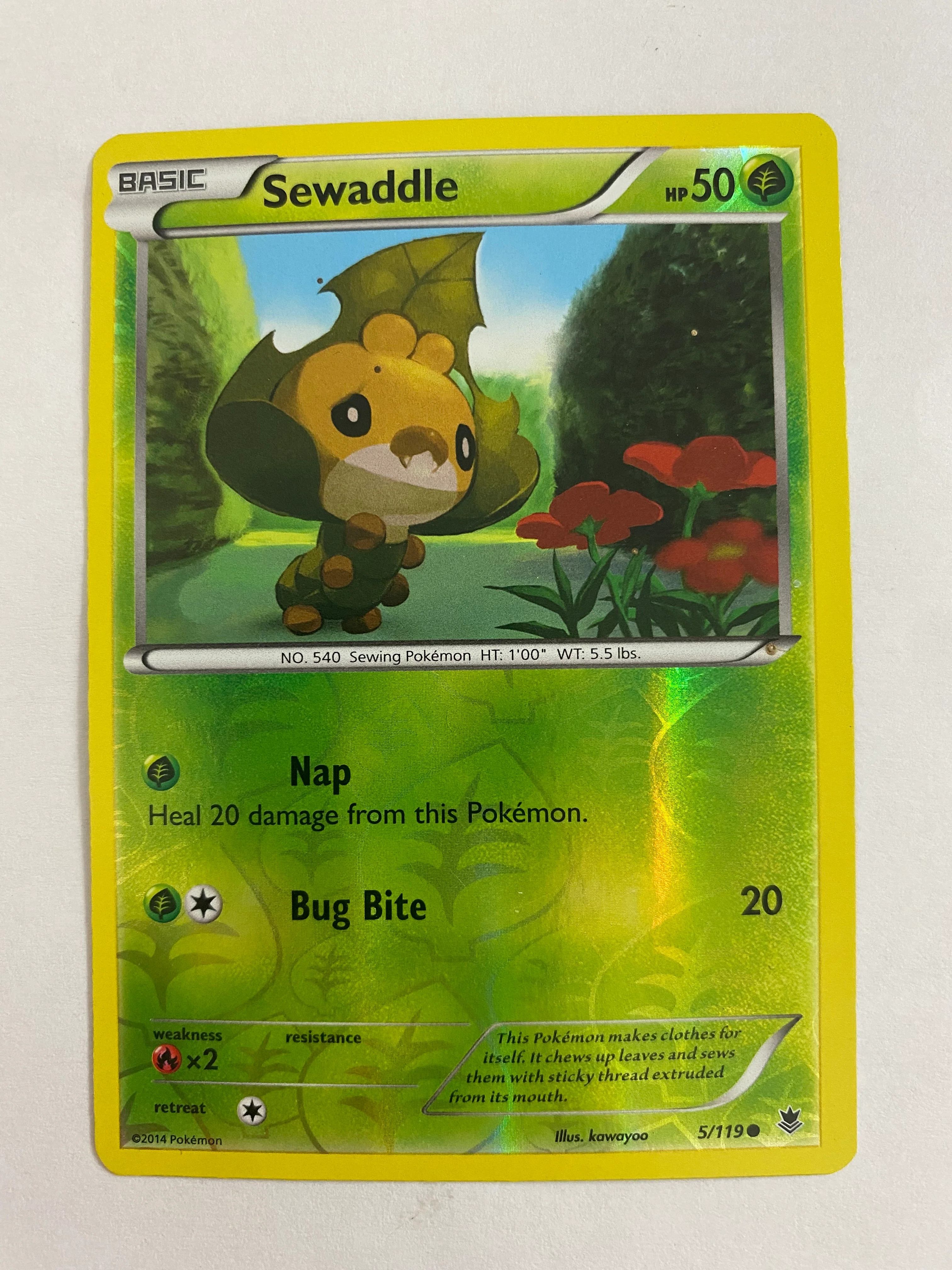 Sewaddle 5/119 Phantom Forces Reverse Holo Pokemon Near Mint