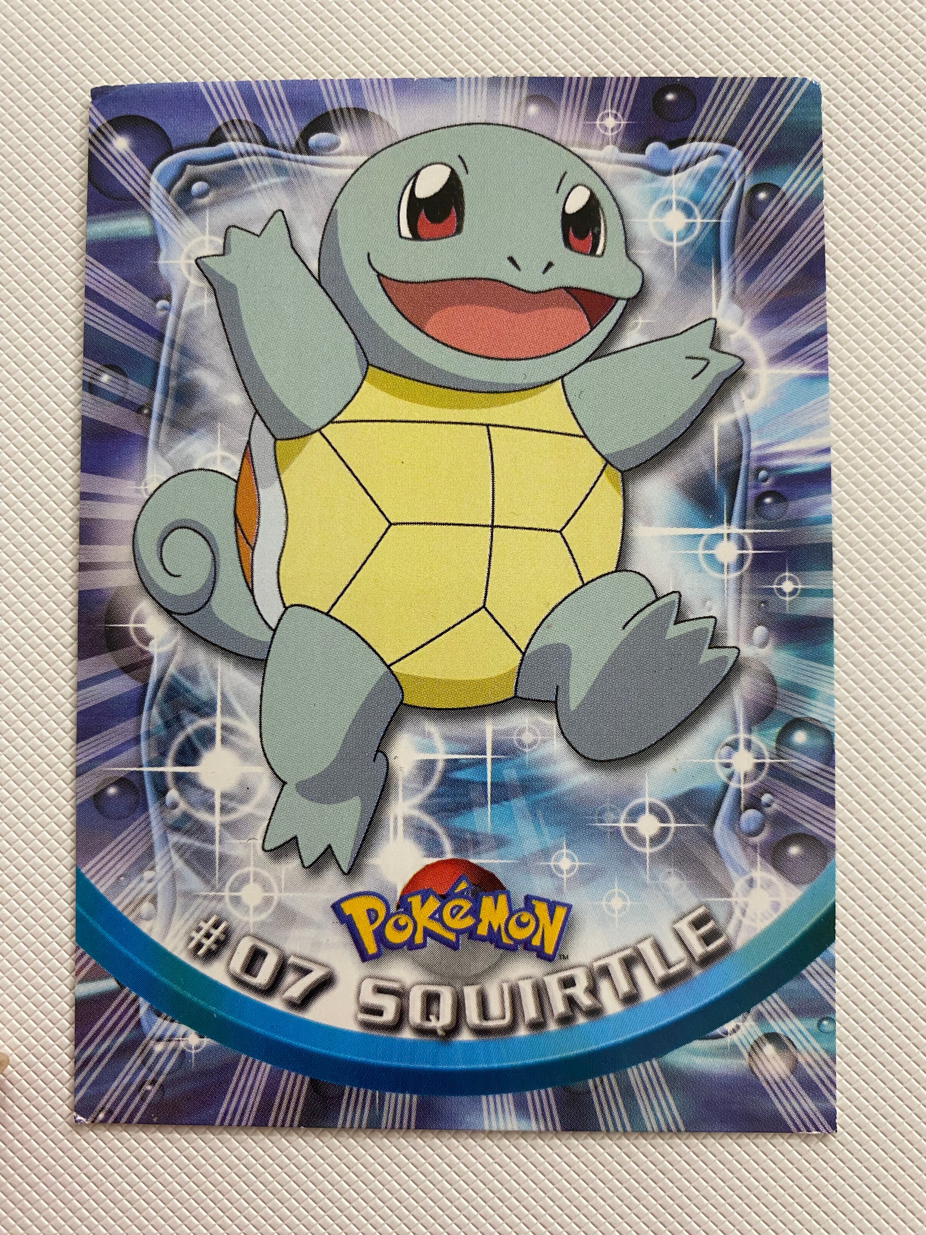 Squirtle #07 Pokemon Topps Series Black Logo Damage