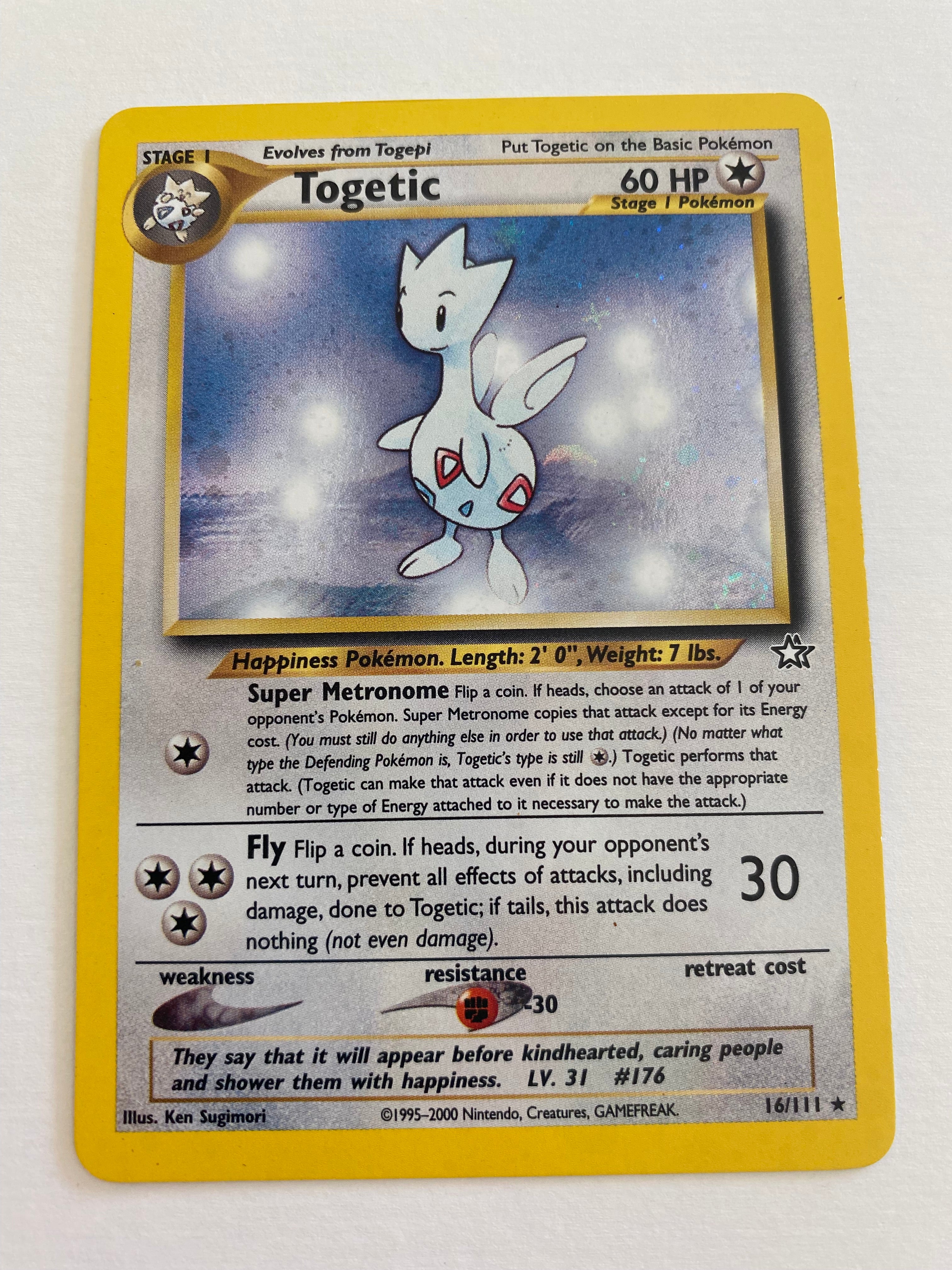 Togatic  16/111 Neo Genesis Card Unlimited Holo Pokémon Card