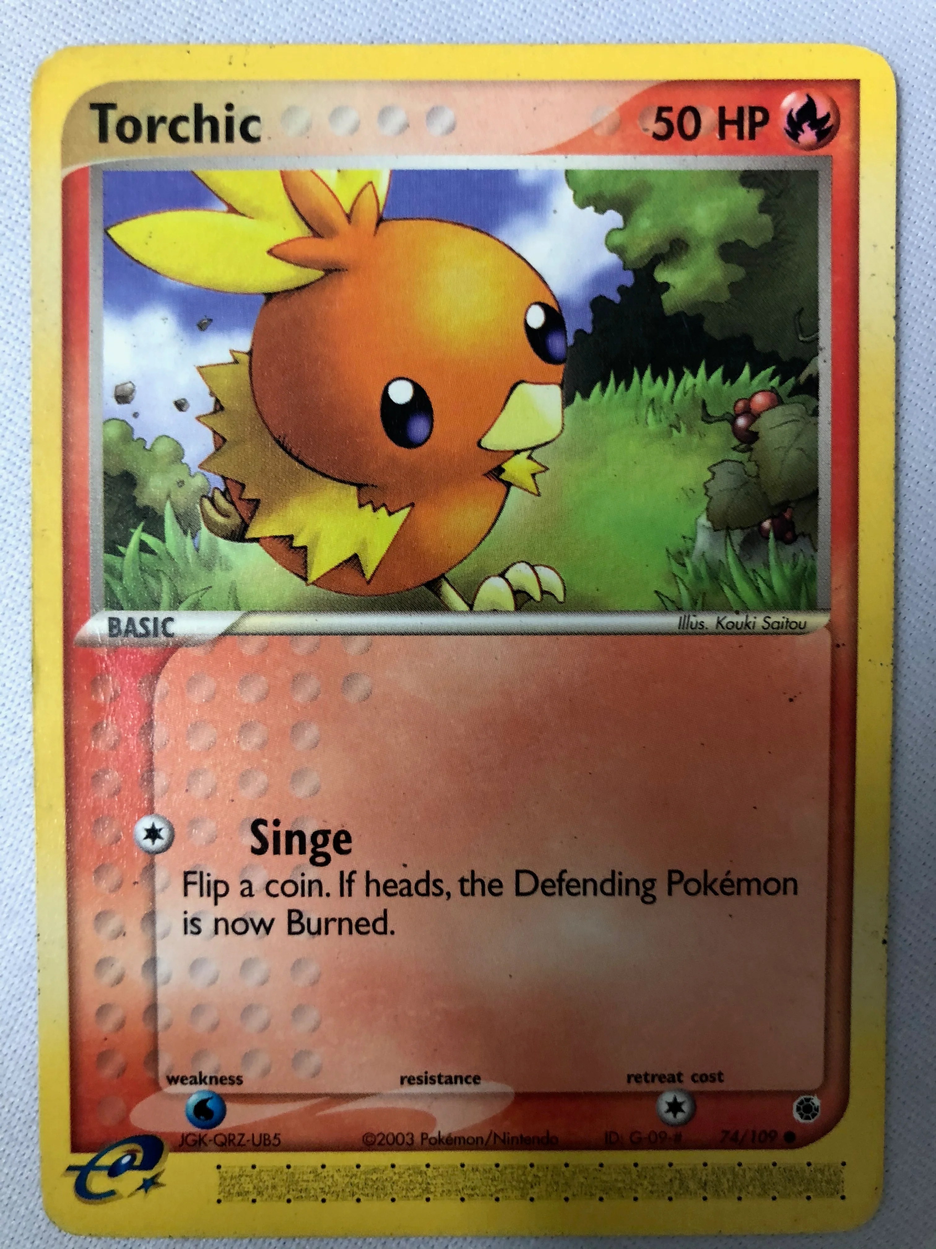 Torchic 74/109 EX Ruby & Sapphire Common Non Holo Pokemon Card NM