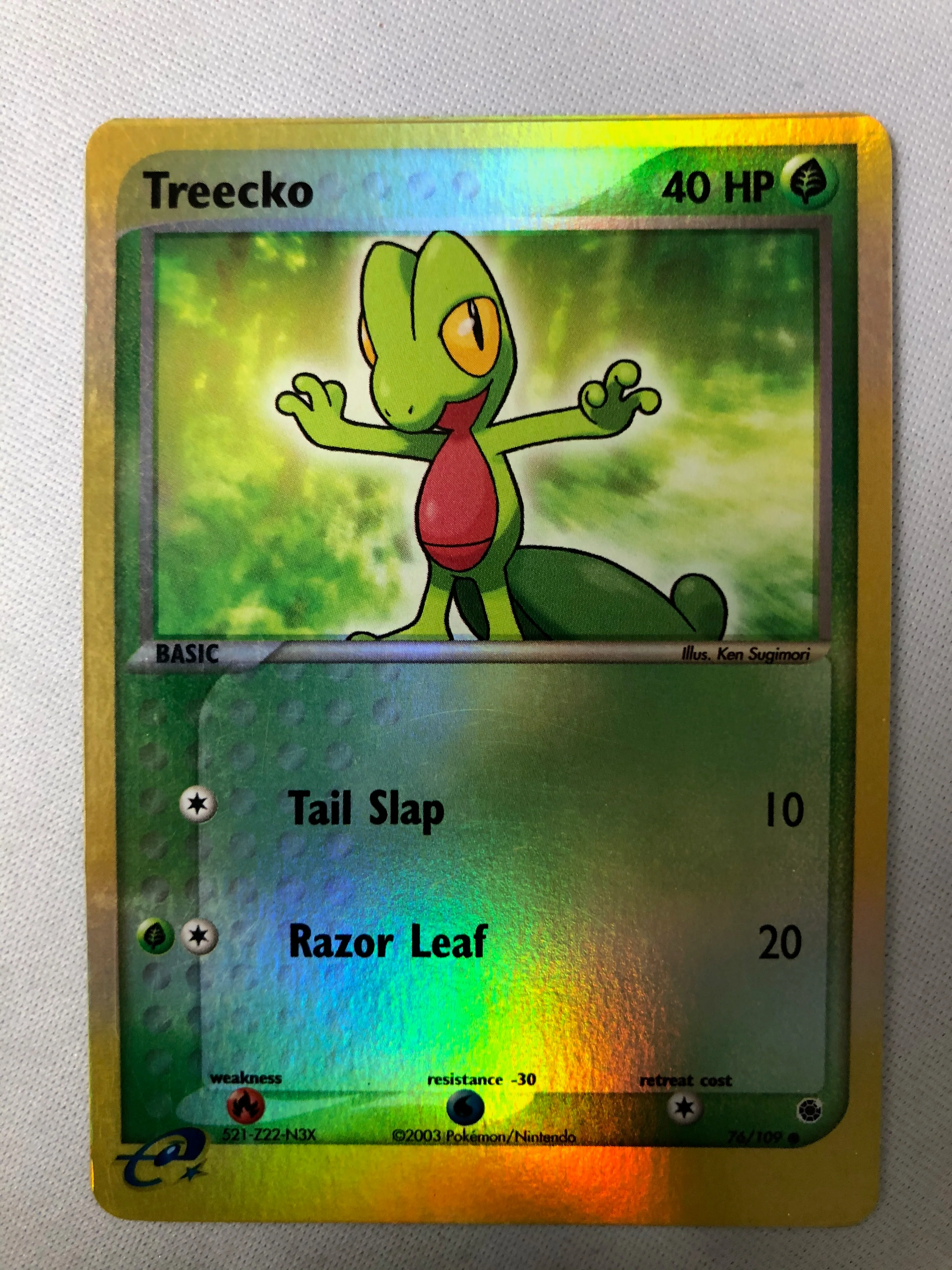 Treecko 76/109 EX Ruby & Sapphire Reverse Holo Pokemon Card NM