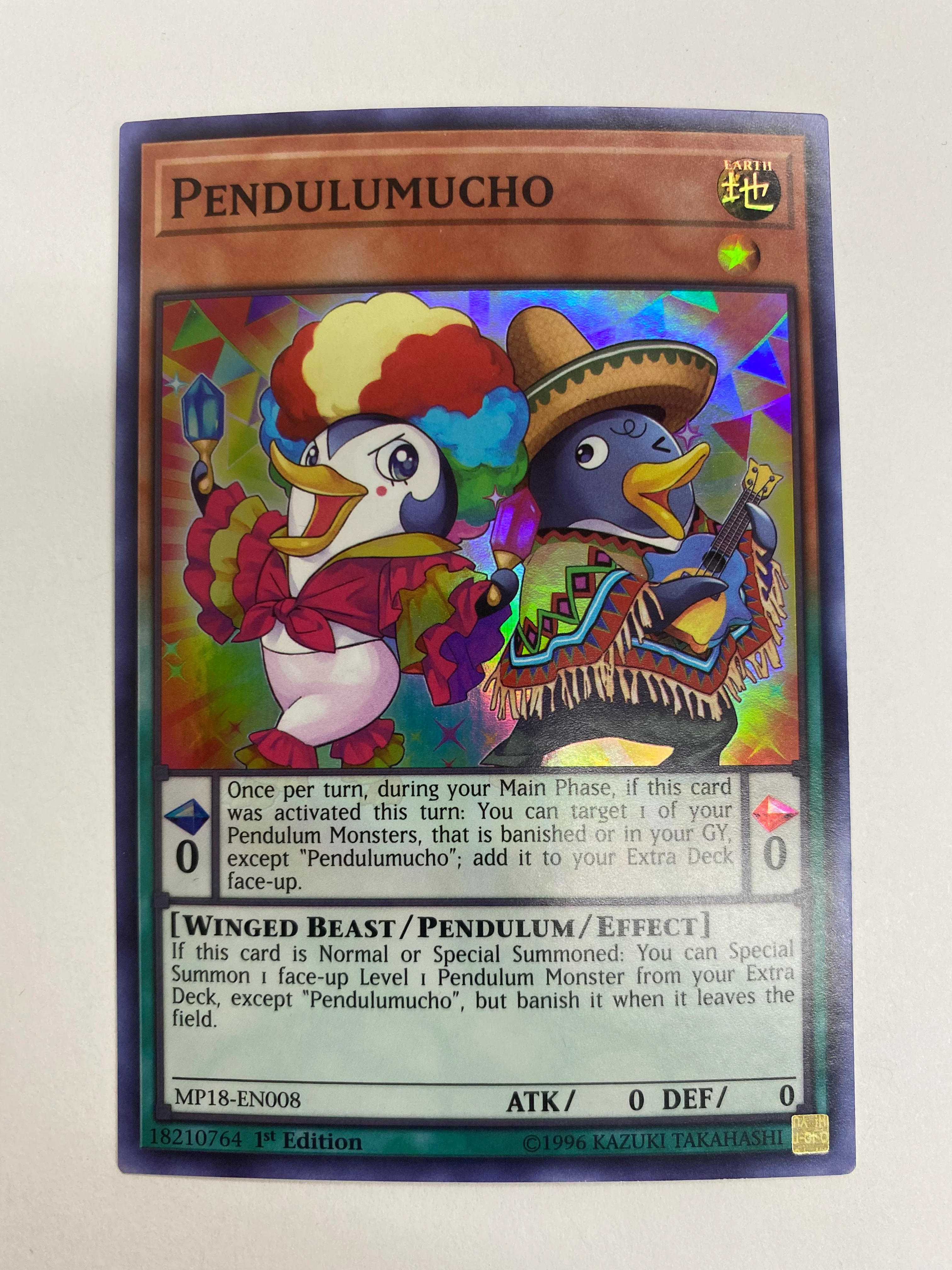 Yugioh Pendulumucho MP18-EN008 Super Rare 1st Edition Near Mint