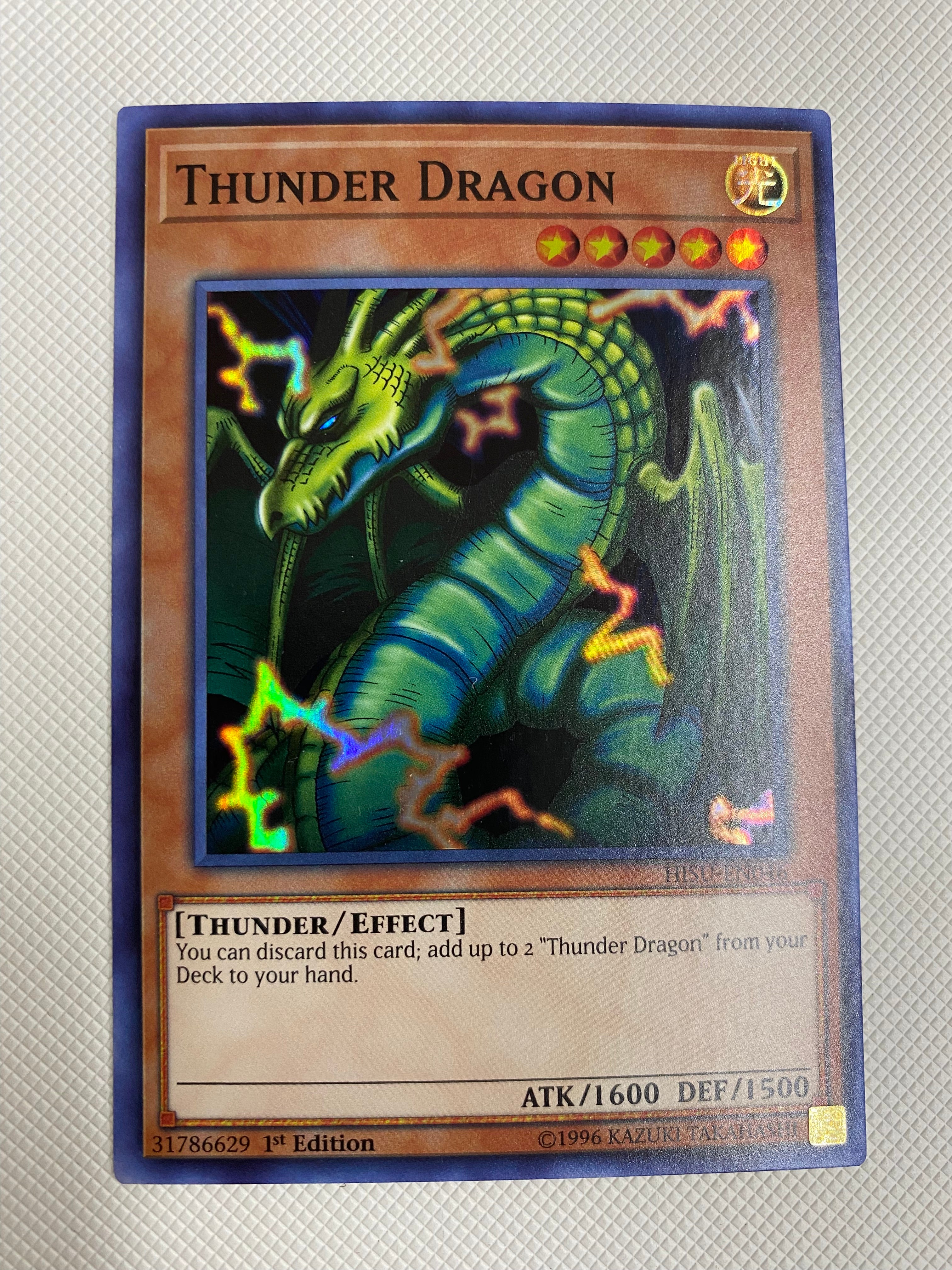 Yugioh Thunder Dragon HISU-EN046  Super Rare 1st Edition Near Mint